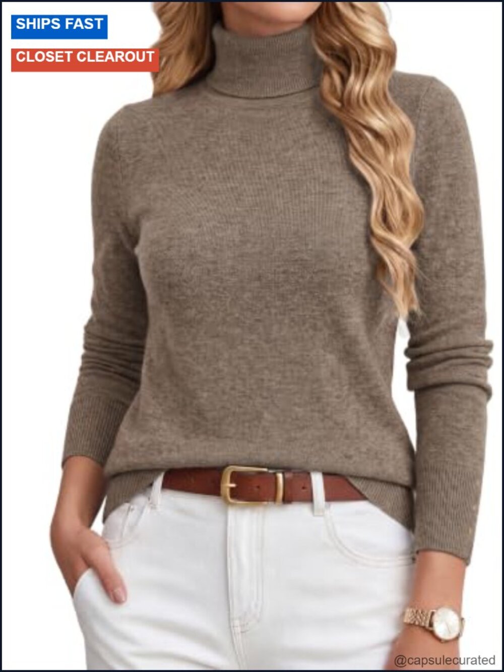 Cashmere Blend Turtleneck Sweater Women 90% Merino Wool Pullover